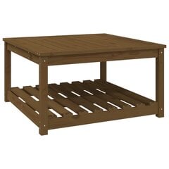 vidaXL Sodo stalas, medaus rudas, 82,5x82,5x45cm, pušies masyvas kaina ir informacija | Lauko stalai, staliukai | pigu.lt