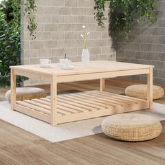 vidaXL Sodo stalas, 121x82,5x45cm, pušies medienos masyvas kaina ir informacija | Lauko stalai, staliukai | pigu.lt