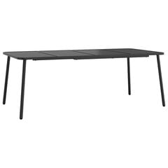vidaXL Sodo stalas, antracito spalvos, 200x100x71cm, plienas kaina ir informacija | Lauko stalai, staliukai | pigu.lt