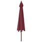 vidaXL Sodo skėtis su mediniu stulpu, tamsiai raudonas, 400x273cm цена и информация | Skėčiai, markizės, stovai | pigu.lt