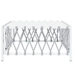 vidaXL Sodo stalas, baltos spalvos, 70x70x34cm, austas audinys kaina ir informacija | Lauko stalai, staliukai | pigu.lt