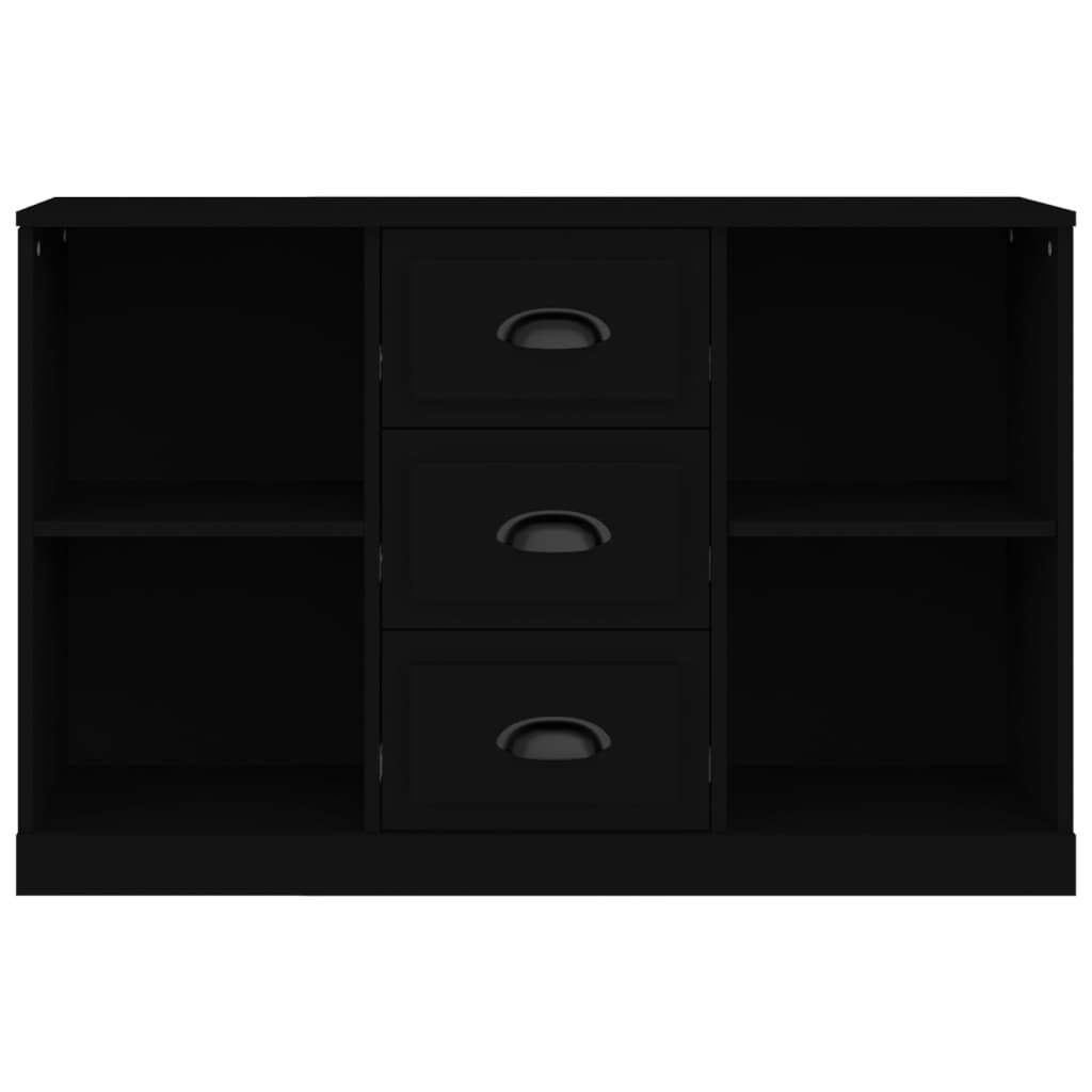 vidaXL Šoninė spintelė, juoda, 104,5x35,5x67,5cm, apdirbta mediena kaina ir informacija | Svetainės spintelės | pigu.lt