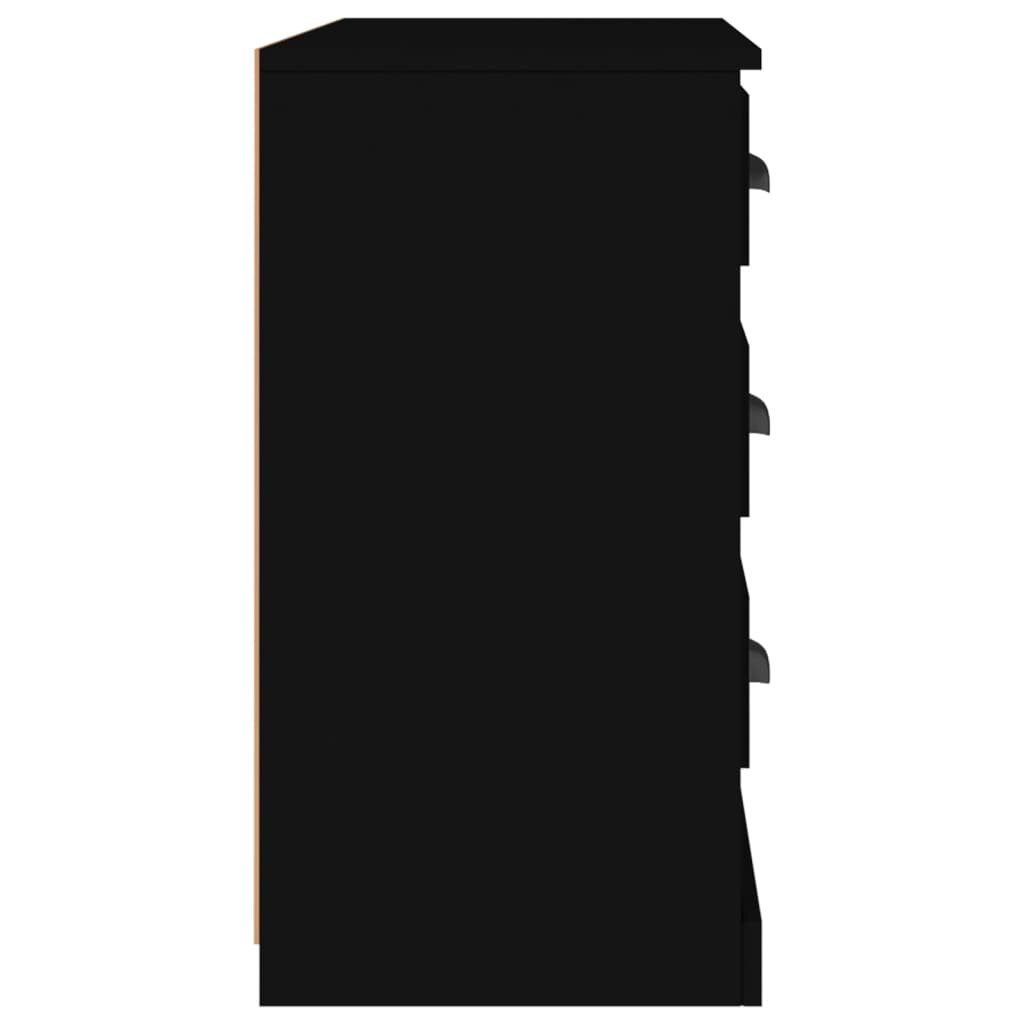 vidaXL Šoninė spintelė, juoda, 104,5x35,5x67,5cm, apdirbta mediena kaina ir informacija | Svetainės spintelės | pigu.lt