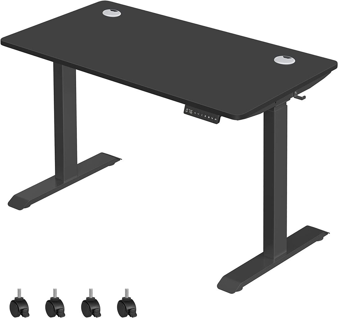 Elektrinis reguliuojamo aukščio rašomasis stalas Songmics, 60x120 cm, juodas kaina ir informacija | Kompiuteriniai, rašomieji stalai | pigu.lt