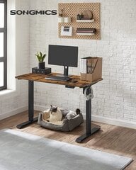 Электрический регулируемый по высоте письменный стол Songmics , 140 x 70, коричневый/черный цена и информация | Компьютерные, письменные столы | pigu.lt