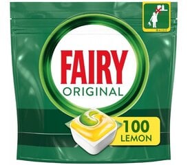 Fairy All In One Lemon indų plovimo kapsulės, 100 vnt. kaina ir informacija | Indų plovimo priemonės | pigu.lt