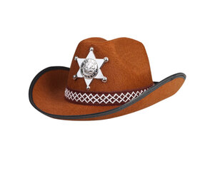 Šerifo kepurė 04107, ruda kaina ir informacija | Karnavaliniai kostiumai | pigu.lt