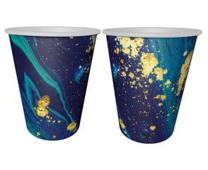 Vienkartiniai popieriniai puodeliai Midnight Blue, 240 ml kaina ir informacija | Vienkartiniai indai šventėms | pigu.lt