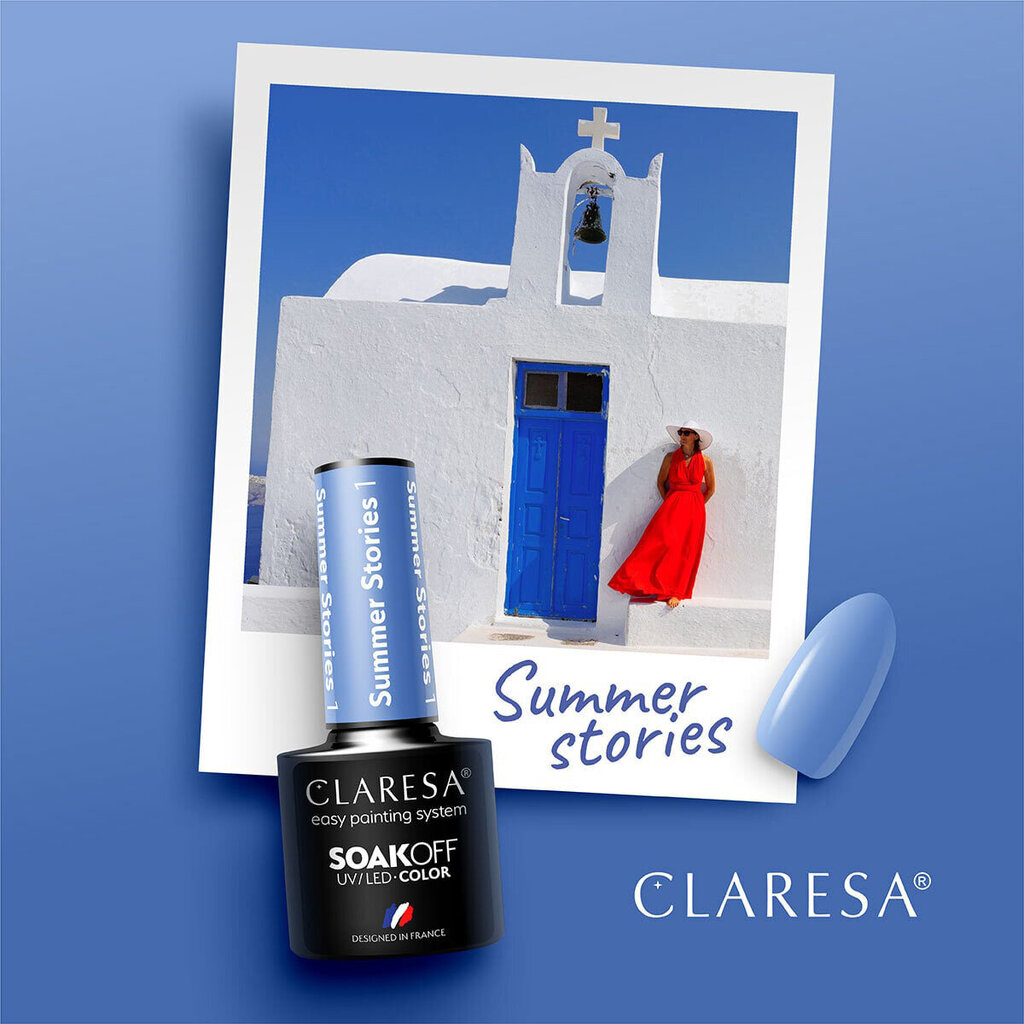 Nagų lakas Claresa Soak Off Summer Stories, Nr.1 mėlynas, 5 g цена и информация | Nagų lakai, stiprintojai | pigu.lt