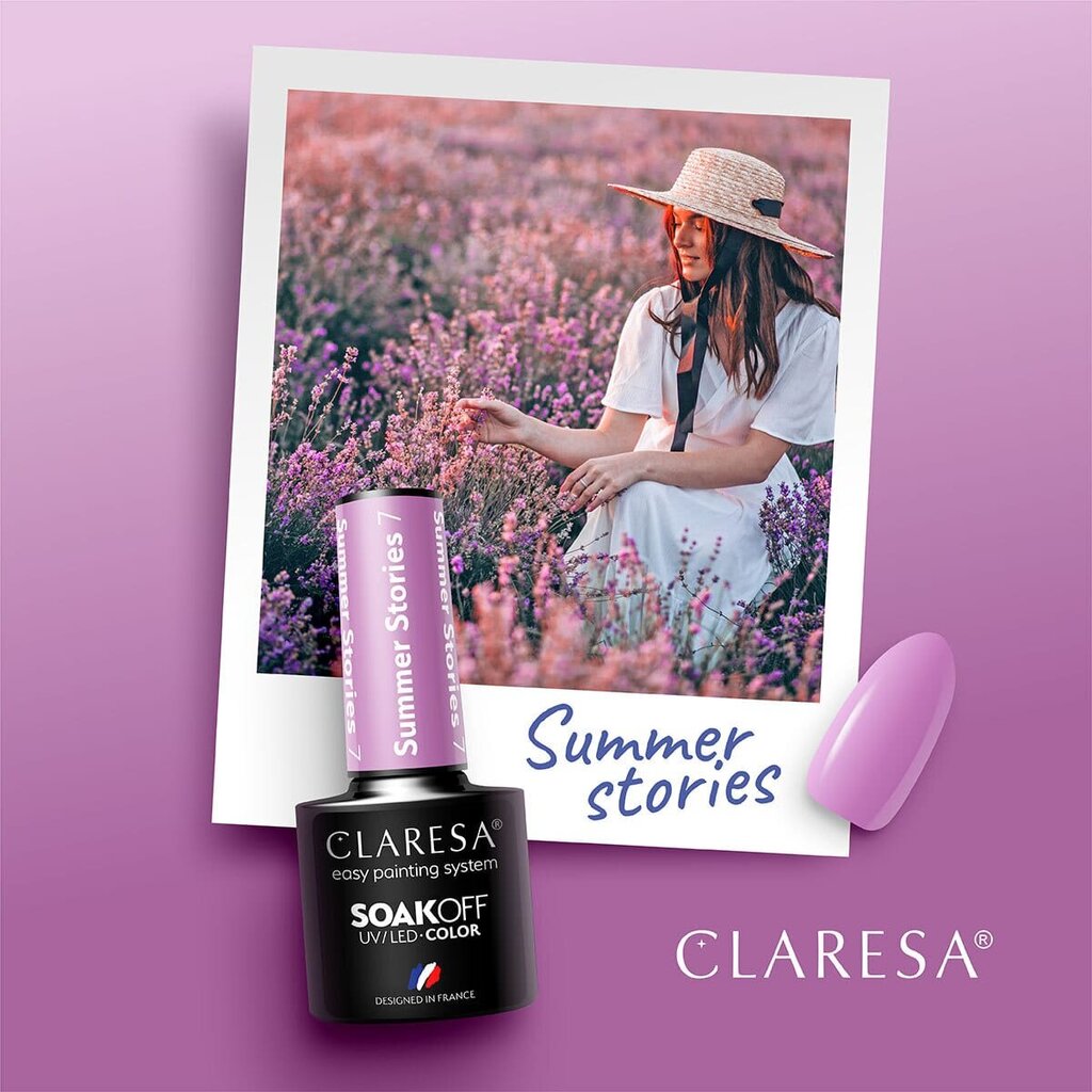 Nagų lakas Claresa Soak Off Summer Stories, Nr.7 violetinė, 5 g цена и информация | Nagų lakai, stiprintojai | pigu.lt