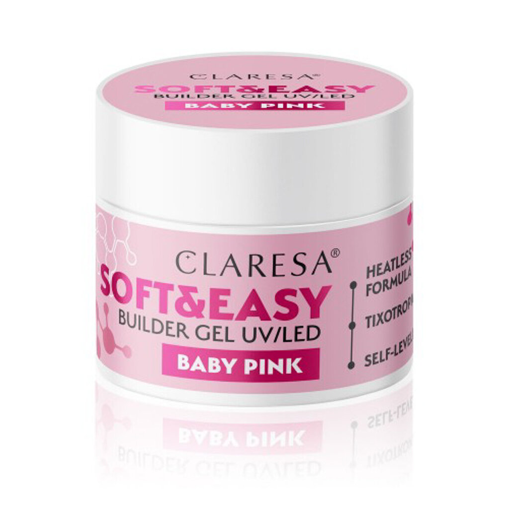 Nagų priauginimo gelis Claresa Soft&Easy Builder Gel Baby Pink, 12 g kaina ir informacija | Nagų lakai, stiprintojai | pigu.lt