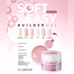 строительный гель claresa soft&easy glam pink 12 г цена и информация | Лаки, укрепители для ногтей | pigu.lt