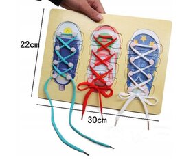 Mokomasis batų rišimo rinkinys Montessori kaina ir informacija | Lavinamieji žaislai | pigu.lt