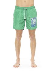 Maudymosi šortai vyrams bikkembergs beachwear, žali kaina ir informacija | Maudymosi šortai, glaudės | pigu.lt