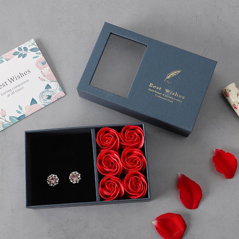 Dovanų dėžutė su 6 muilinėmis rožėmis (papuošalai į dovanų rinkinį neįeina), LIVMAN kaina ir informacija | Kitos originalios dovanos | pigu.lt