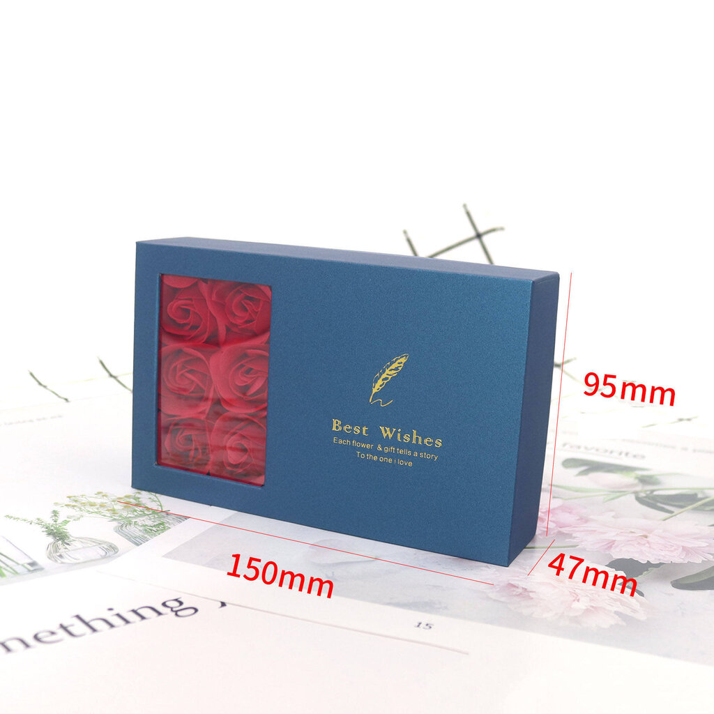 Dovanų dėžutė su 6 muilinėmis rožėmis (papuošalai į dovanų rinkinį neįeina), LIVMAN kaina ir informacija | Kitos originalios dovanos | pigu.lt