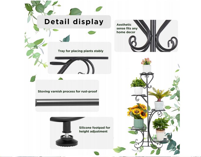 Metalinis gėlių stovas, 57x107 cm kaina ir informacija | Gėlių stovai, vazonų laikikliai | pigu.lt