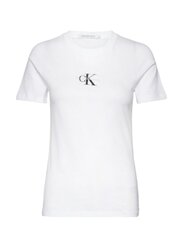 Женская футболка CALVIN KLEIN JEANS Monologo Slim Fit Tee Bright 560076674, белая цена и информация | Женские футболки | pigu.lt