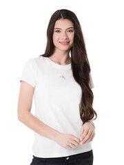 Женская футболка CALVIN KLEIN JEANS Monologo Slim Fit Tee Bright 560076674, белая цена и информация | Женские футболки | pigu.lt