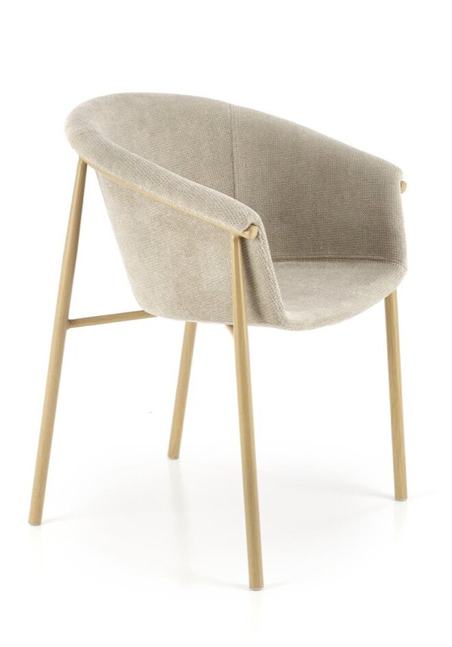 2-ių kėdžių komplektas K489, smėlio/auksinis kaina ir informacija | Virtuvės ir valgomojo kėdės | pigu.lt