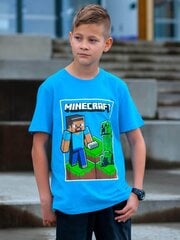 Футболка Minecraft - синий цена и информация | Рубашки для мальчиков | pigu.lt