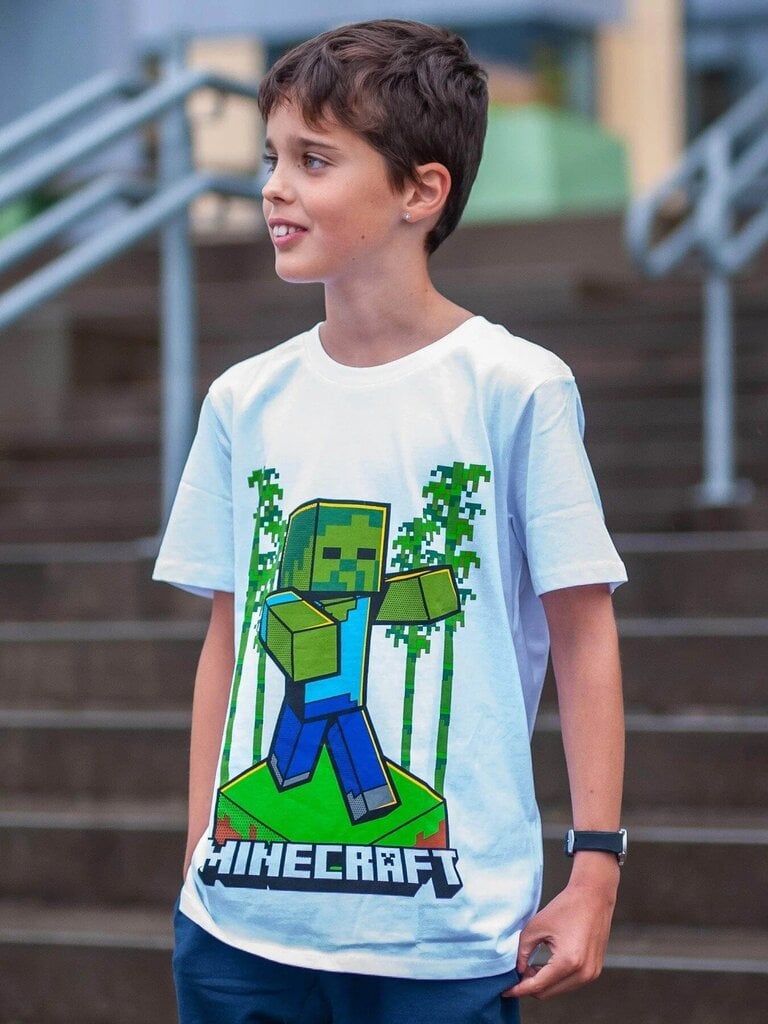 Marškinėliai berniukams Minecraft Zombie Jungle kaina ir informacija | Marškinėliai berniukams | pigu.lt