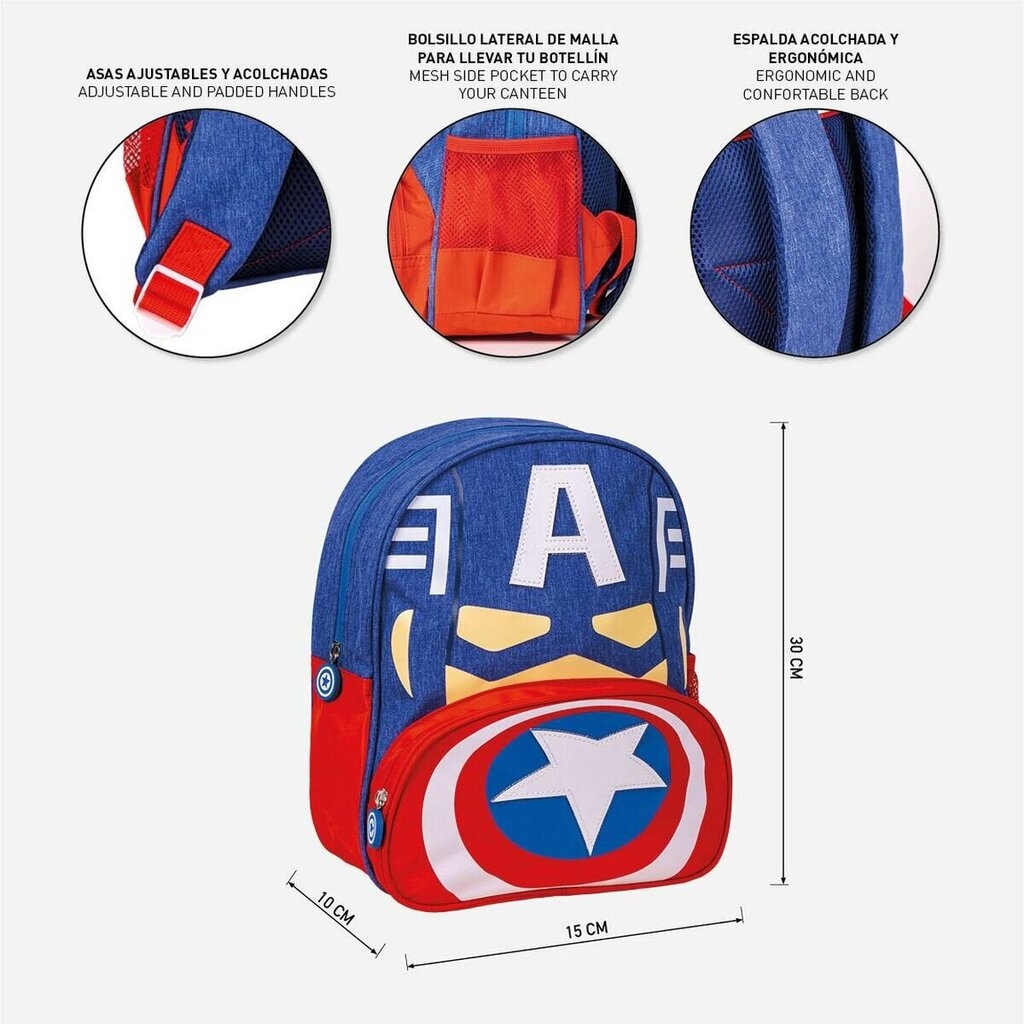 Mokyklinis krepšys The Avengers (Keršytojai), mėlynas kaina ir informacija | Kuprinės mokyklai, sportiniai maišeliai | pigu.lt
