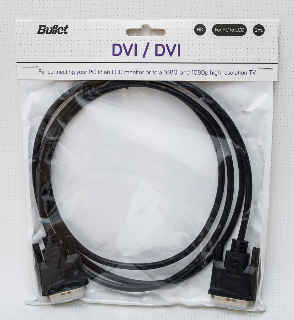 Bullet, DVI/DVI 19-pin, 2 m kaina ir informacija | Kabeliai ir laidai | pigu.lt