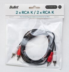 Bullet (2RCA) - (2RCA), 1.5 m kaina ir informacija | Kabeliai ir laidai | pigu.lt