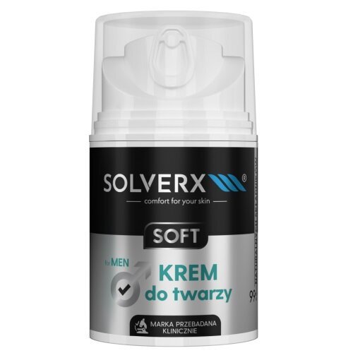 Veido kremas vyrams Solverx Soft, 50 ml цена и информация | Veido kremai | pigu.lt