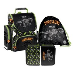 Рюкзак школьный Паспорт с динозавром, черный цена и информация | Школьные рюкзаки, спортивные сумки | pigu.lt