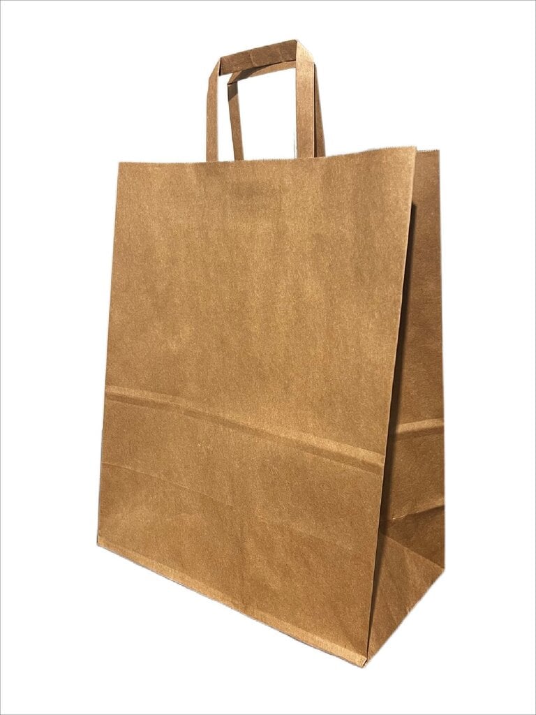 Popieriniai maišeliai su plokščiomis rankenomis Eko, 220 x 100 x 360 mm, 250 vnt. kaina ir informacija | Dovanų pakavimo priemonės | pigu.lt