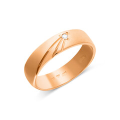 Золотое обручальное кольцо c бриллиантом 585, 5 мм, 
ZLGR005MMD170, размер 17.0 цена и информация | Кольцо | pigu.lt
