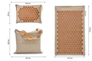 Akupunktūrinis kilimėlis su pagalvėle Akumata Eco, juodos ir auksas spalvos цена и информация | Аксессуары для массажа | pigu.lt