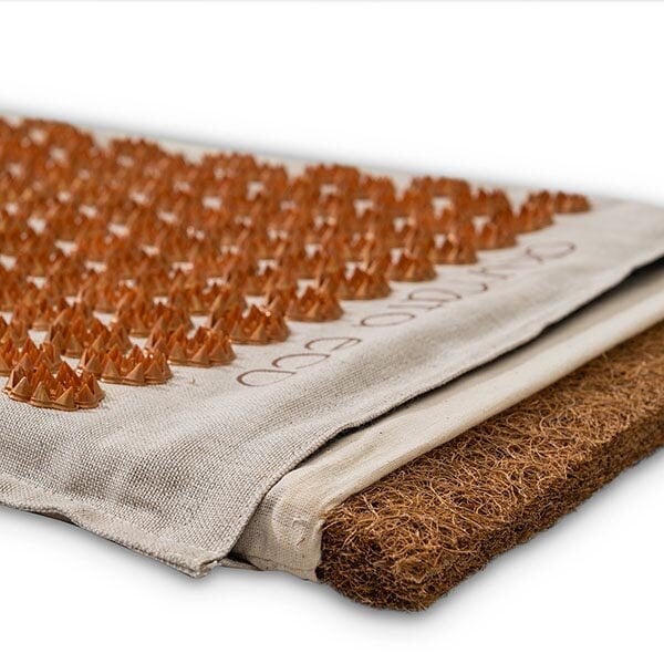 Akupunktūrinis kilimėlis su pagalvėle Akumata Eco, juodos ir auksas spalvos цена и информация | Masažo reikmenys | pigu.lt