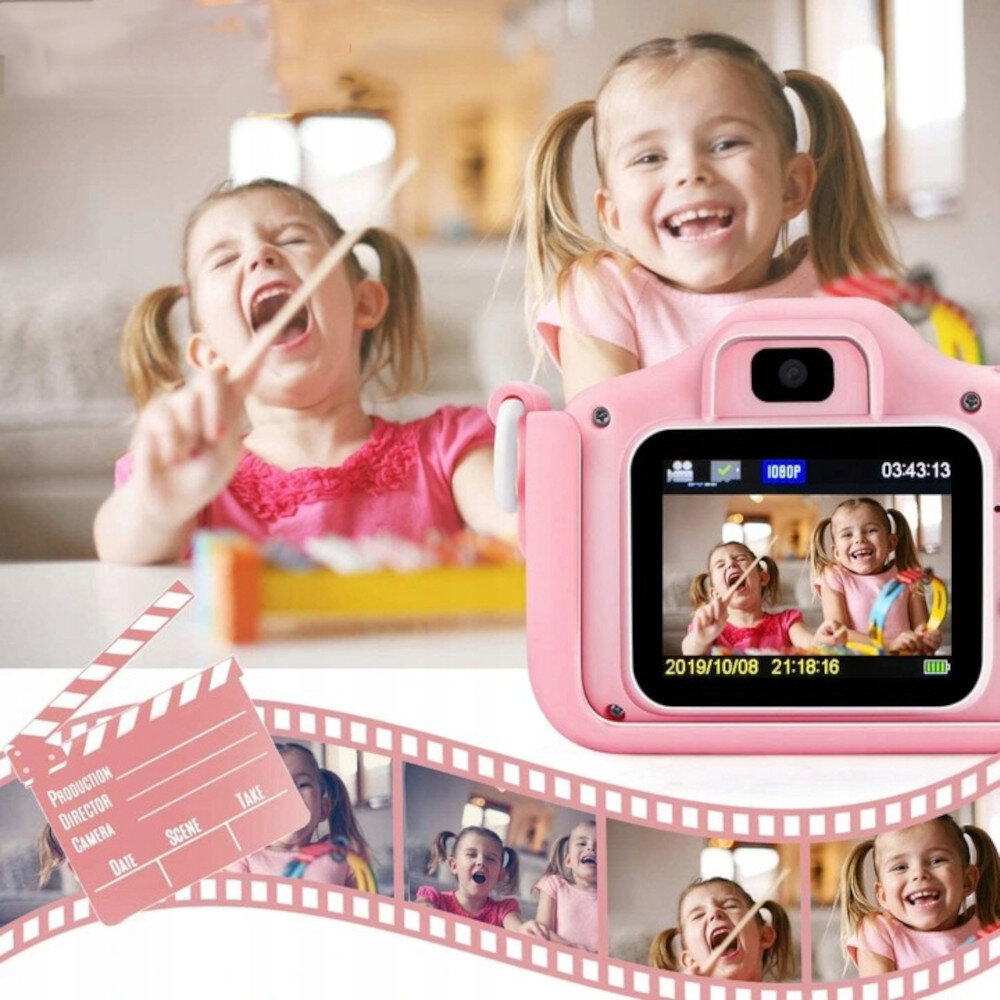 Vaikiškas fotoaparatas 40 Mpx su SD kortele, mėlynas цена и информация | Skaitmeniniai fotoaparatai | pigu.lt
