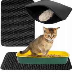 Kačių dėžutės kilimėlis, 40x50 cm, juodas kaina ir informacija | Priežiūros priemonės gyvūnams | pigu.lt