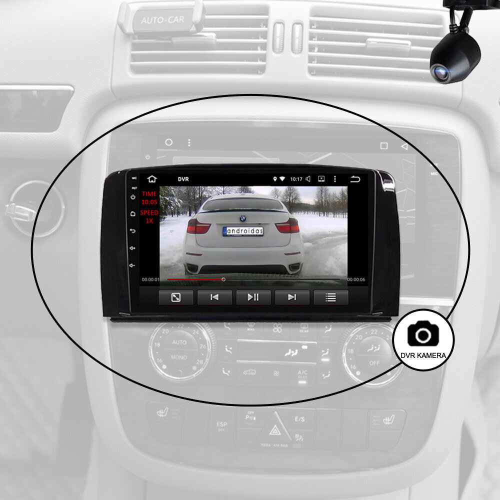 Bzcaraudio Mercedes Benz r W251 2006-12 Android Multimedia kaina ir informacija | Automagnetolos, multimedija | pigu.lt