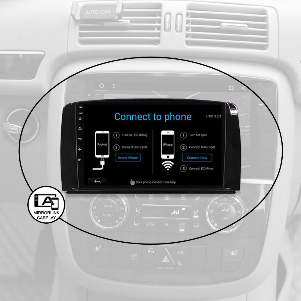 Bzcaraudio Mercedes Benz r W251 2006-12 Android Multimedia kaina ir informacija | Automagnetolos, multimedija | pigu.lt