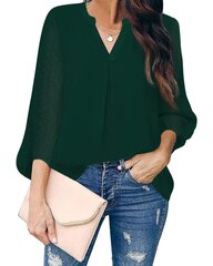 Блузка женская, темно-зеленая цена и информация | Женские блузки, рубашки | pigu.lt
