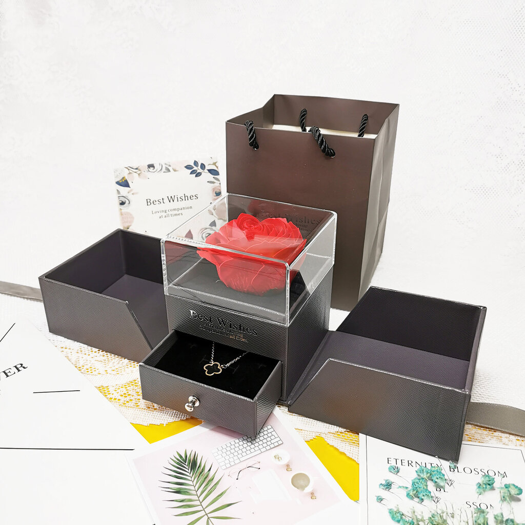 Dovanų dėžutė su 1 muilo rože (papuošalai į dovanų rinkinį neįeina), LIVMAN kaina ir informacija | Kitos originalios dovanos | pigu.lt
