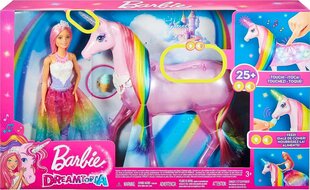 Barbie Dreamtopia Magic Touch Единорог и кукла (FXT26) цена и информация | Игрушки для девочек | pigu.lt