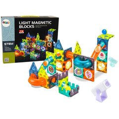 Magnetinis konstruktorius Lean Toys Light Magnetic Blocks, 75 d. kaina ir informacija | Konstruktoriai ir kaladėlės | pigu.lt