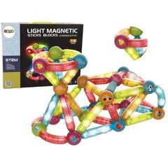 Šviečiantis magnetinis konstruktorius Magnetic Bricks Set, 76 vnt. цена и информация | Конструкторы и кубики | pigu.lt