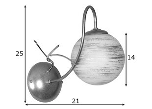 Romantiškas sieninis šviestuvas, sidabrinis kaina ir informacija | Laikrodžiai | pigu.lt