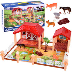 Ūkinių pastatų ir gyvūnų figūrėlių rinkinys, 2in1 kaina ir informacija | Žaislai berniukams | pigu.lt