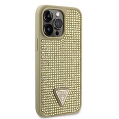 Guess Rhinestones Triangle Metal Logo Case for iPhone 14 Pro Max Gold цена и информация | Чехлы для телефонов | pigu.lt