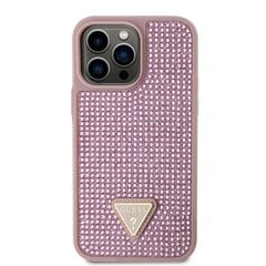 Guess Rhinestones Triangle Metal Logo Case for iPhone 14 Pro Max Pink цена и информация | Чехлы для телефонов | pigu.lt
