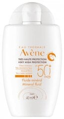 Veido kremas nuo saulės Avène Mineral Fluid SPF50+, 40ml kaina ir informacija | Kremai nuo saulės | pigu.lt