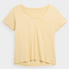 Marškinėliai moterims 4F, geltoni kaina ir informacija | Marškinėliai moterims | pigu.lt